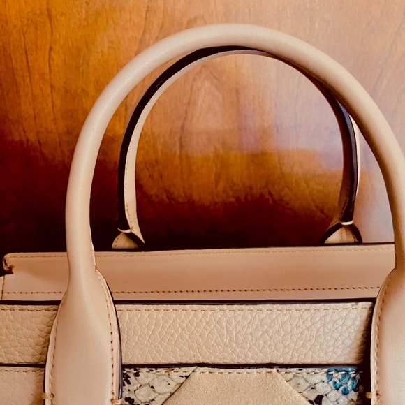 Coach Swagger Exotic Embossed Patchwork Leather/Suede Beechwood Satchel Bag- GUC - Picture 7 of 16